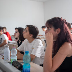 View of a group of students attentively following the lessons of the STEM summer course for high school students organized by Politecnico di Milano