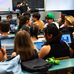 View of high school STEM summer camp students in class