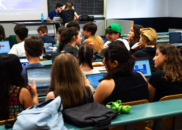 View of high school STEM summer camp students in class