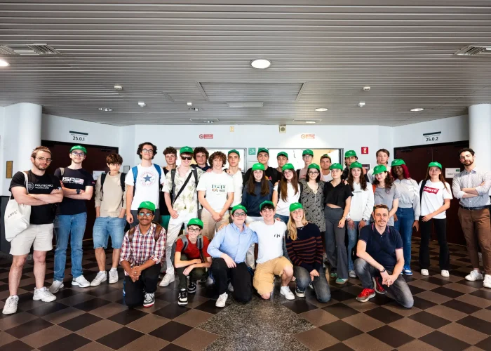 View of students and teachers at high school STEM summer camp